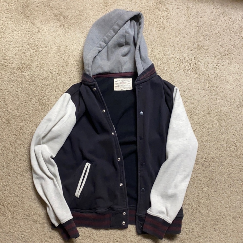 Fleece Hoodie - Gray, Navy, Cream and Maroon